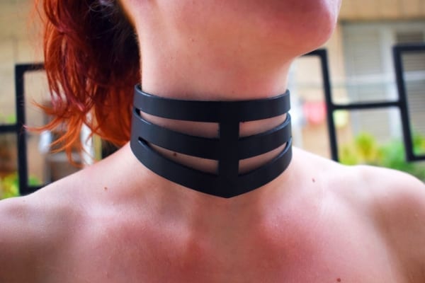 Girl wearing Dom collar