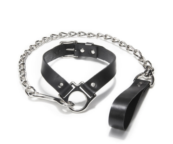 Halter collar with a leash