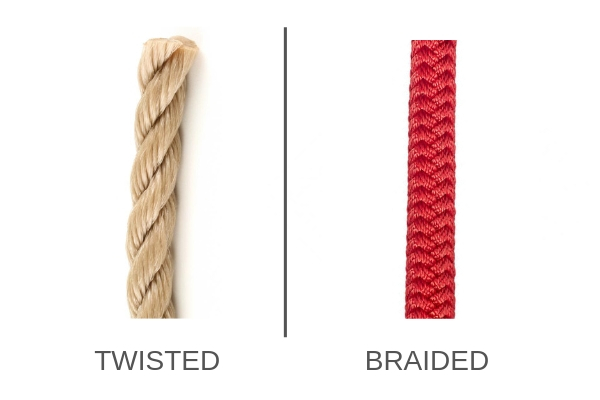 Examples of twisted rope and braided rope