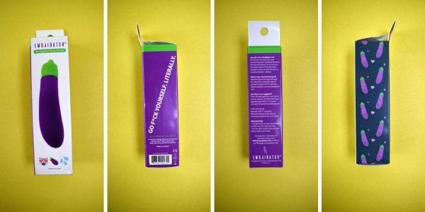 Eggplant emojibator all sides of box