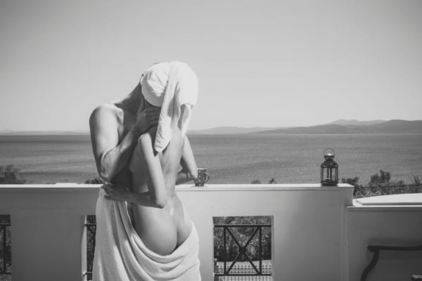 Foreplay before sex, during a vacation