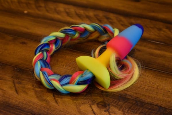 Rainbow tail on a table