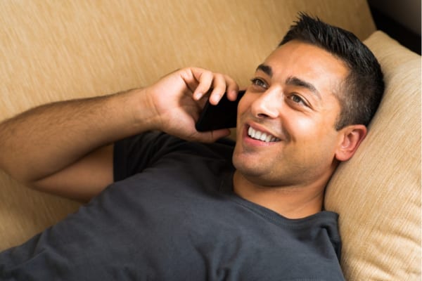 Man engaged in phone sex