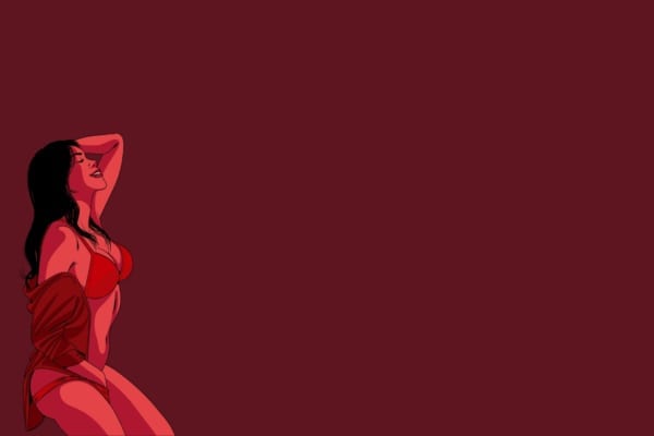 Illustration of a woman touching herself