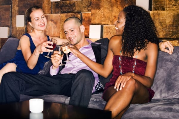 Relaxing before group sex