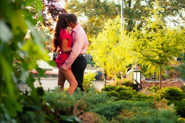 Couple trying to have sex in public