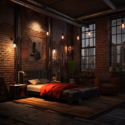 Urban Industrial sex room decor theme