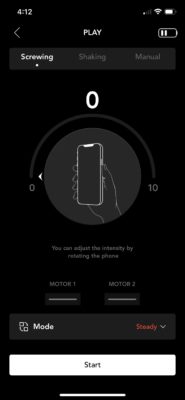LELO app showing different modes