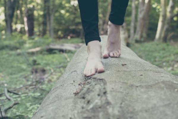 Close up photo of feet in the nature