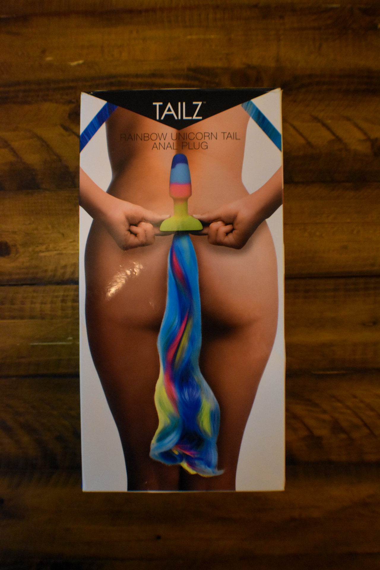 Rainbow Unicorn Tail with Anal Plug - boxed